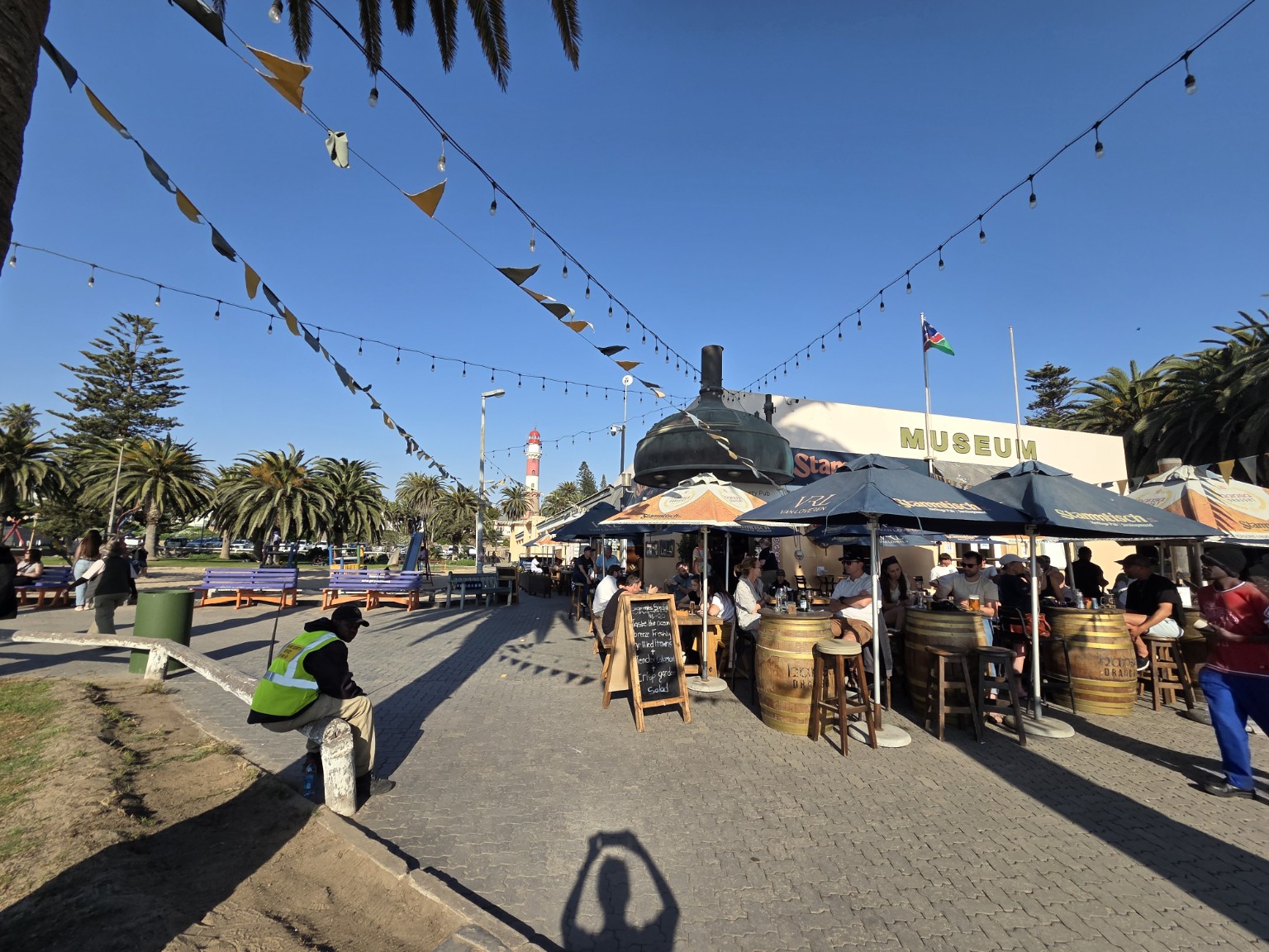 La zona del museo y el faro de Swakopmund.