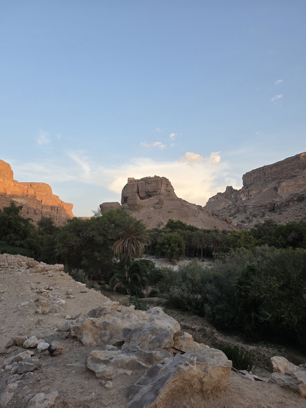 Haid al-Jazil visto desde el pie de la roca.